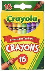 Crayola Crayons, School Supplies, Assorted Colors, 16 Count, Crayon Size 3-5/8"L x 5/16" Diameter