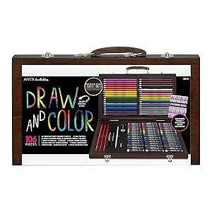 Art 101 USA Art 101 Draw and Color Art Set, Assorted Colors, 106 Pieces (53106)