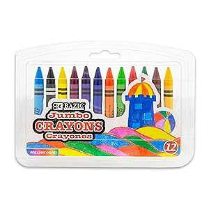 B BAZIC PRODUCTS BAZIC 12 Color Premium Quality Jumbo Crayon