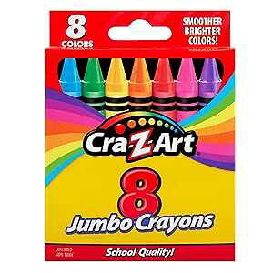 Cra-Z-Art Jumbo Crayons, 8 Assorted Colors, 8/Pack (10203WM48)