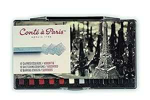Conte a Paris XPb`O N 12FA\[gZbg Conte a Paris Cont Paris Sketching Crayons Set with 12 Assorted Colors