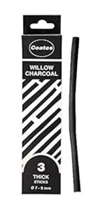 Coates Set of 3 Charcoal Pencils 10 mm Black