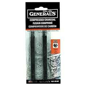General Pencil General Compressed Charcoal Stick 2B 2/Pk