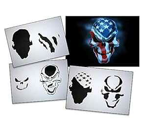 UMR-Design AS-062 A~ XJ GAuV XeV ev[g XebvoCXebv TCY M UMR-Design AS-062 ami Skull Airbrush Stencil Template Step by Step Size M