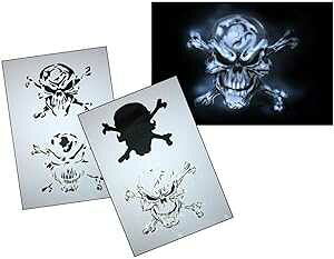 Medium, UMR-Design AS-063 pirate skull Airbrush Stencil Template Step by Step Size M