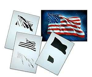UMR-Design AS-077 AJ GAuV XeV ev[g XebvoCXebv TCY M UMR-Design AS-077 USA Flag Airbrush Stencil Template Step by Step Size M