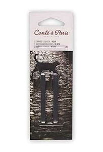 Conte a Paris Cont Paris 2B 2 Count Sketching Crayons, Black, 2.5X.25 inch