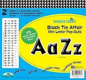 Barker Creek 2C` |X^[^[&f^[|bvAEg ubN^CAtFA (LL-1905) Barker Creek 2" Poster Letters & Bulletin Board Letter Pop-Outs, Black Tie Affair (LL-1905)