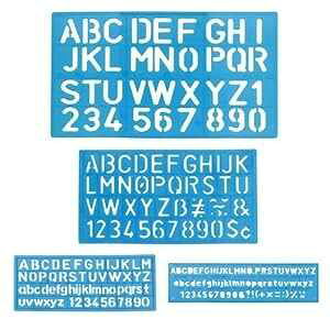 1 x Ɛ̃XeVZbg - TCY 8A10A20A30mm - A\[gJ[ B BAZIC PRODUCTS 1 x Letter and Number Stencil Sets - Sizes 8, 10, 20, 30mm - Assorted Colors