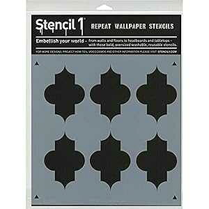 Stencil1 Quatrefoil Moroccan Wall Stencil 11 x 11 inches for ting on Canvas, Floor, Wall Trellis, Wood- Attractive, Reusable, Recyclable Stencils