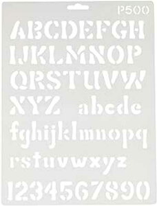 QUILTING CREATIONS P500 8.5" x 11" Stencil Sheet 1" Alphabet and Numbers