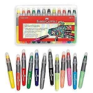 t@[o[JXe WF N - 12 F̑N₩ȐFAϋv̂[P[X Faber-Castell Gel Crayons - 12 Vibrant Colors In Durable Storage Case