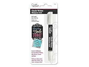 Craft Decor Chalk Writer, Mess Free, Wet-erasable marker for many surfaces - Amazing Vibrant Color, White
