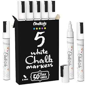 zCg`[N}[J[ - zCghCC[X`[NyAAŔAAKXArXgp 6mm o[Vu`bv (5 pbN) - x 50  Chalkola White Chalk Markers