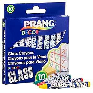 PRANG Decor KXN KXEEp 􂦂 10FZbg (74010) PRANG Decor Glass Crayons, For Glass, Windows and Mirrors, Washable, 10-Color Set (74010)