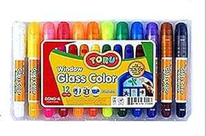 Toru KXp J[N}[J[ 􂦂鎆 ANA  12F Dong-A Toru Window Glass Color Crayon Marker Washable Paper Aqua Non-Toxic 12 Colors