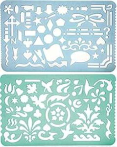 Yosogo ɂA[eBXgA[g & Ntg vWFNǵA܂܂Ȍ`fUČ|pIȐ}A[g ev[g 2 Zbg Set of 2 Artistic Drafting Art Templates of Various Shapes and Des