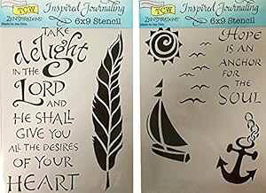 The Crafter's Workshop W[iOXeV 2 Zbg ? Hope Is An Anchor (TCW2150)  Take Delight (TCW2157) 9x6 C` - 2 Zbg The Crafter's Workshop Set of 2 Bible Journaling Stencils Hope Is An Anc