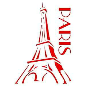 パリステンシル - 8 x 11.5インチ (長さ) - 再利用可能なエッフェル塔フランス装飾ステンシル、絵画用 - 紙プロジェクト、壁、床、ファブリック、家具、ガラス、木材などに使用。 Stencils for Wal