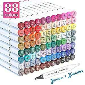 Shuttle Art 88 FfA`bvAR[x[XA[g}[J[Aiv}[J[yuyAP[XtCXgl̂ʂ肦XPb`J[h쐬ɍœK Shuttle Art 88 Colors Dual Tip Alcohol Based 