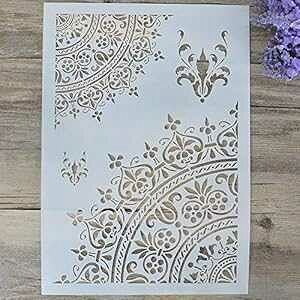 SLGIFT DIY Decorative Mandala Stencil Template for ting on Walls Furniture Crafts, Mandala (A4 Size)