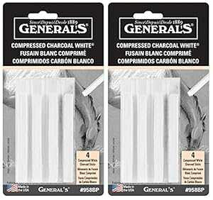 2 pbN - ʉMkؒYXeBbN 4 {/pbN - zCg - \tglߍ킹 (GP958-BP) 2-Pack - General Pencil Compressed Charcoal Sticks 4/pkg - White - Soft Assorted (GP958-BP)