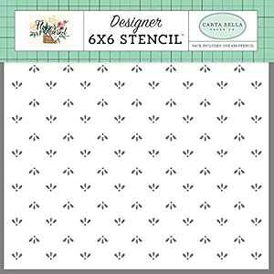 Carta Bella Paper Company CBMK96033 }[Pbg hbg XeVAeB[AsNA^AO[AN[ Carta Bella Paper Company CBMK96033 Market Dot Stencil, Teal, Pink, tan, Green, Cream