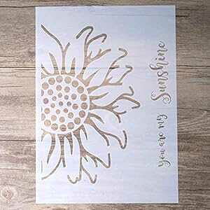 SLGIFT DIY Decorative Sunflower Stencil Template for ting on Walls Furniture Crafts (A4 Size)