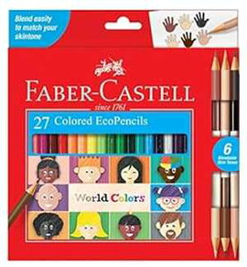 t@[o[JXe [h J[Y GRyV 27{ - qp̑lȔFFM Faber-Castell World Colors Ecopencils, 27 Count - Diverse Skin Tone Colored Pencils for Kids