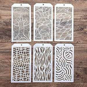 SLGIFT DIY Decorative Stencil Template for Scrapbooking ting on Wall Furniture Crafts,Set of 6 (Vertigo Wave)