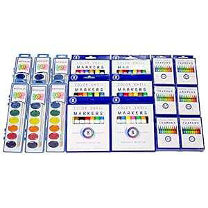 J[XEFA[g~bNXpbN (􂦂}[J[6{AʊG̋6{AN6{) ƑAAp[eB[ɍœK Color Swell Art Mixed Pack (6 Washable Markers, 6 Watercolor ts, 6 Crayons) Perfect for Fami