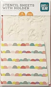 Pen + Gear Stencil Sheets with Holder, 8 Count Assorted Design