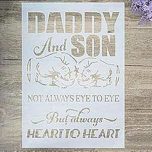 SLGIFT DIY Decorative Dad and Son Letter Stencil Template for ting on Walls Furniture Crafts (A4 Size)