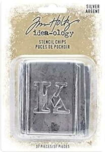 Tim Holtz - Advantus XeV`bv NX}XAVo[ Tim Holtz Advantus Tim Holtz - Advantus STENCIL CHIPS CHRISTMAS, Silver