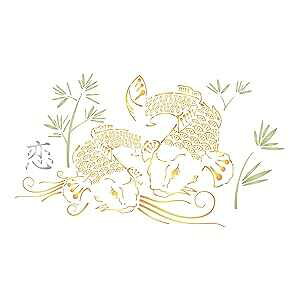Stencils for Walls Koi Mural Stencil, 17.5 x 10 inch - Asian Oriental Koi Carp Fish Animal Stencils for ting Template