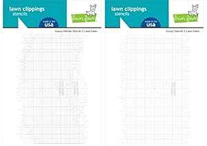 Lawn Fawn Grassy Stencil Set - Grassy Hillside and Grassy Stencil with Storage Pocket - 3 Item Bundle