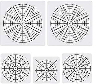 5 s[XXeVG 8/12/16 ZOgNGCeBu}_XeVėp\ȊGXeV DIY GA[gvWFNg LANGFON 5 Pieces Stencils for ting 8/12/16 Segment Creative Mandala Stenci