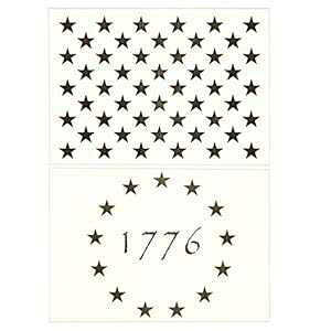 OBUY 13 Star 1776 Stencil 10.5 x 14.82 inch for ting on Wood, Walls, Fabric, Airbrush, More Reusable Mylar Template 50 Star Template for Free Gift)