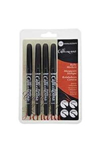 Manuscript Pen MM6409 Italic Marker, Assorted, Black, 4-Pack