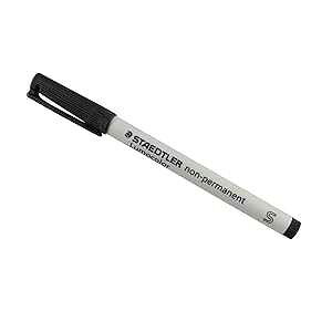 J[ n}[J[ ɍ ubN (1{) STAEDTLER Lumocolor Watersoluble Marker Super Fine Blk (Pack of 1)
