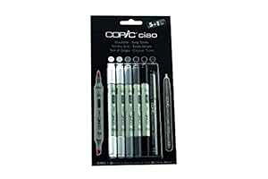 �R�s�b�N �`���I �Z�b�g�ɂ́A�}�[�J�[ - �O���[ �g�[�� (5 �p�b�N)/�}���`���C�i�[ �y�����܂܂�܂� Copic Ciao Set includes Marker - Grey Tones (Pack of 5)/ Multiliner Pen