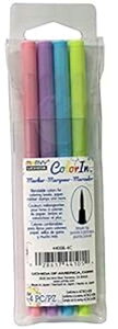 UCHIDA ColorIn 4{Zbg M}[J[Zbg pXeJ[ UCHIDA, ColorIn, 4 Piece, Brush Tip Marker Set, Pastel Colors