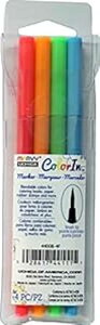 UCHIDA, ColorIn, 4 Piece, Brush Tip Marker Set, Neon Colors