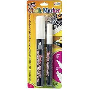 Marvy Uchida Uchida Bistro Chalk Marker Fine & Broad Tip Set- WHI