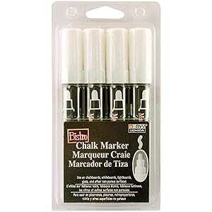 UCHIDA 4 zCg u[h`bv rXg `[N }[J[ Marvy Uchida UCHIDA 4 White Broad Tip Bistro Chalk Marker