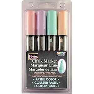 rXg `[N }[J[ `[ `bv Zbg 4/pbN - pXe CG[AsNAO[ & u[ UCHIDA Bistro Chalk Marker Chisel Tip Set 4/Pkg-Pastel Yellow, Pink, Green & Blue