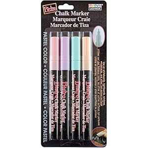 UCHIDA Bistro Chalk Marker Fine Point Set 4/Pkg-Pastel Yellow, Pink, Green & Blue