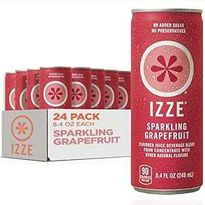 IZZE Xp[NOW[XAO[vt[cA8.4 tʃIX (24 pbN) IZZE Sparkling Juice, Grapefruit, 8.4 Fl Oz (Pack of 24)
