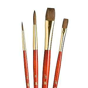 vXg A[eBXg uV Zbg 9121 4{g LwA Princeton Artist Brush, Set 9121 4-Pc Camel Hair