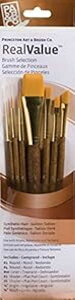 Princeton Art & Brush P9143 Real Value Brush Set, Synthetic Gold Taklon, Round 2 and 4, Liner 2/0, Shader 2 and 6